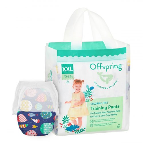 Offspring Трусики-подгузники, XXL 15-23 кг. 24 штуки / расцветка Рыбки