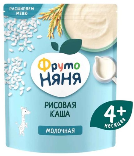 ФрутоНяня Каша молочная рисовая, с 4 месяцев, 200 г