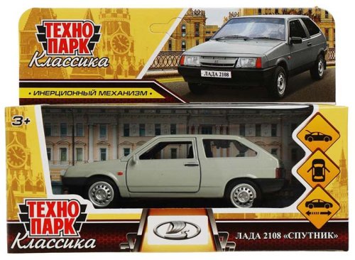 Технопарк Металлическая модель «Lada-2108 «Спутник» / цвет серебристый