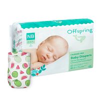 Offspring Подгузники, NB 2-4 кг. 56 штук / расцветка Арбузы					