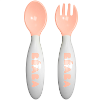 Beaba Эргономические вилка+ложка / Set of 2 2nd age fork + nude					